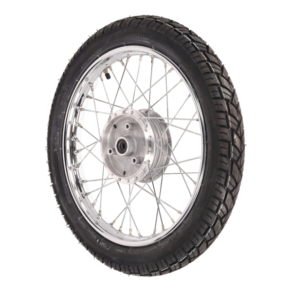 Komplettrad, Stahlfelge verchromt (hinten) 1,50x16 mit VRM094, Simson S50, S51, S53, S70, KR51, SR4-